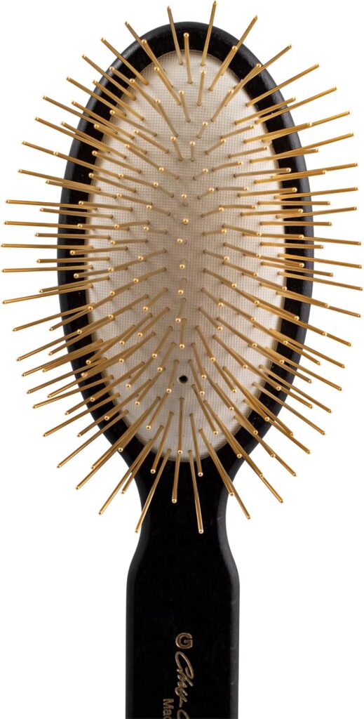 Chris Christensen 35mm Pin Dog Brush, Gold Series, Groom Like a Professional, 30% More Gold-Plated Stainless Steel Pins, Perfect for Fragile Coats, Ground and Polished Tips, Made in Germany