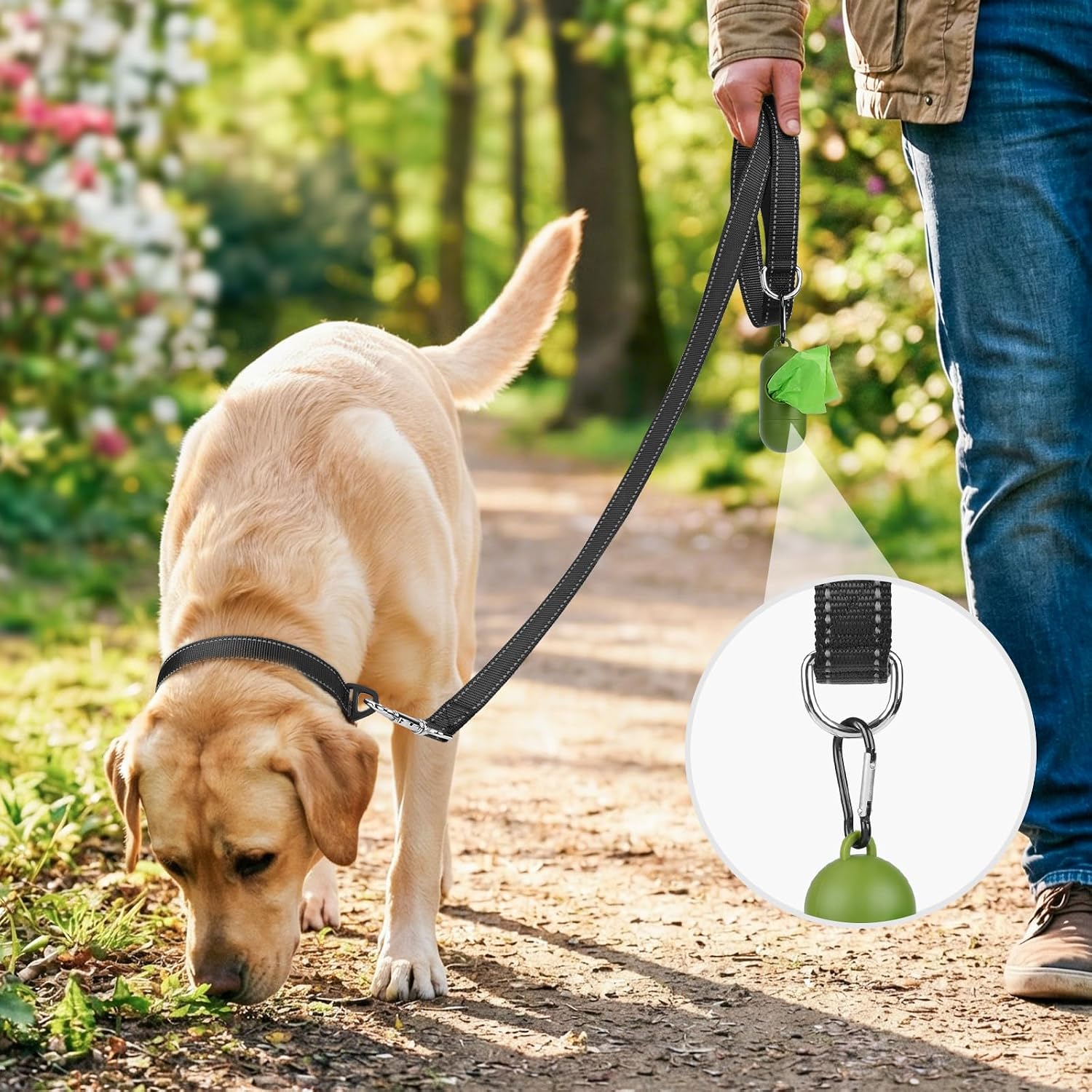 Joytale Reflective Dog Leash for Medium & Large Dogs, 6 FT x 1″, Black
